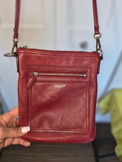 Coach Red Leather Cross Body Purse