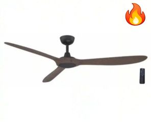 Home Decorators Collection Tager 60 in. Smart Indoor/Outdoor Matte Black with Whiskey Barrel Blades Ceiling Fan with Remote Powered by Hubspace