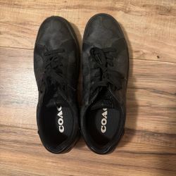 Coach Men’s Low-Top Sneakers - Black Signature Canvas