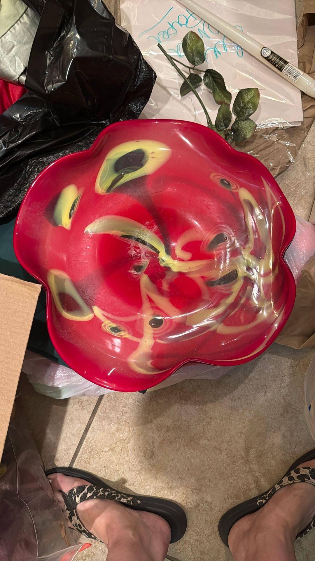 Vintage Red Bowl