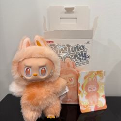 100% Authentic Pop Mart The Monsters Labubu Big into Energy Vinyl Plush Pendant - Happiness
