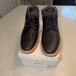 Ben Sherman Nu Casual Wing Tip Boots Black 13