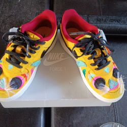 Nike DQ5071-701 Air Force 1 AF1 Chinese New Year Yellow Sneaker Shoes Youth 12.5 C