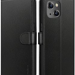 Case for iPhone 13 Case 5G, PU Leather Wallet Case Folio Shockproof Cover Kickstand RFID Credit Card Holder Compatible with iPhone 13 5G