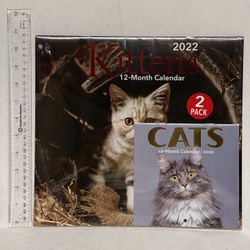 2 Pack 12-Month Calendar Kittens & Cats