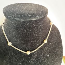 Italian silver and pearl necklace