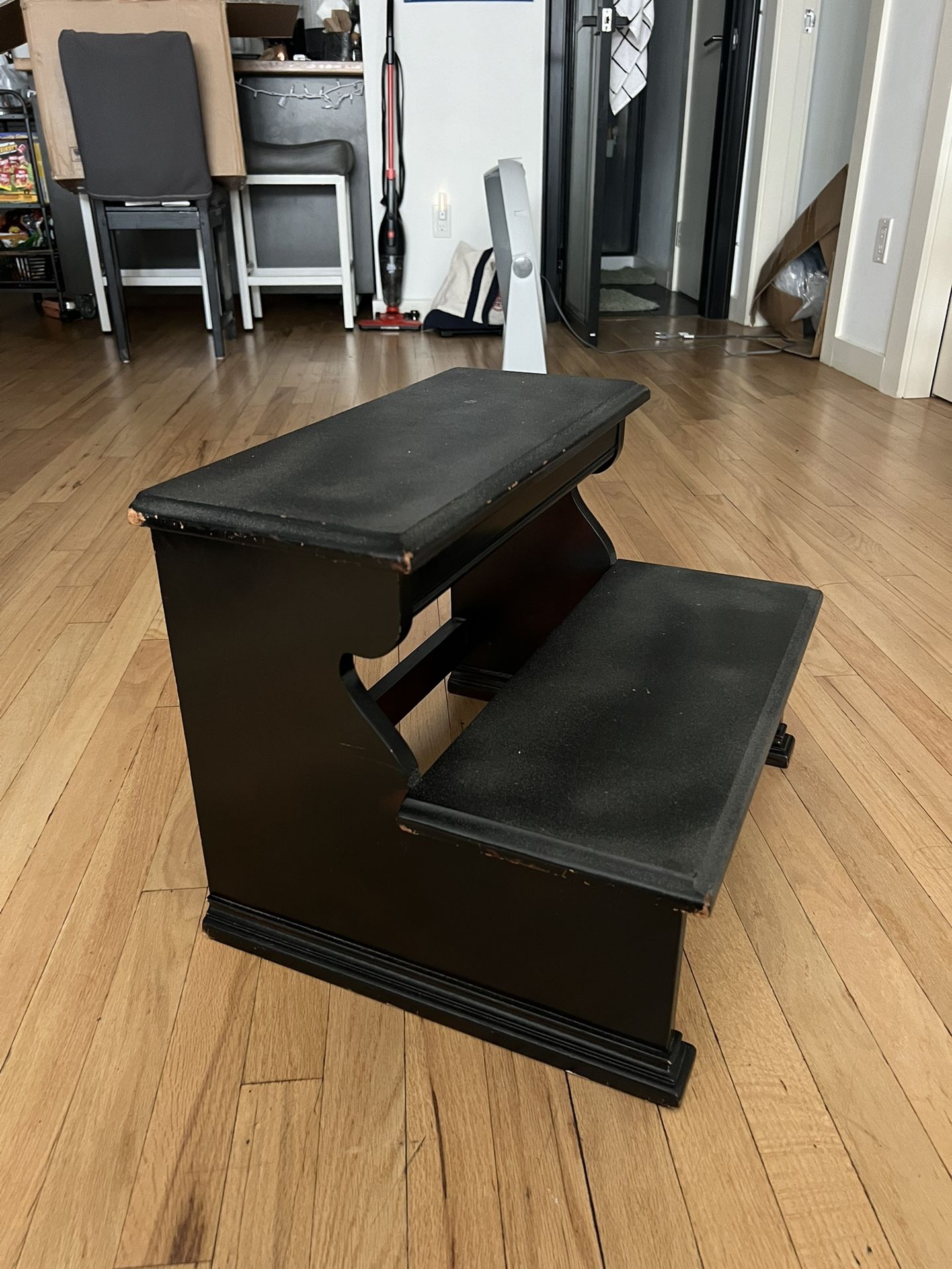 Black Wood Step Stool