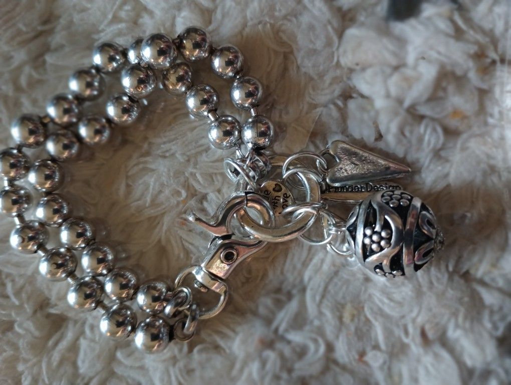 Silver Double Bead Bracelet