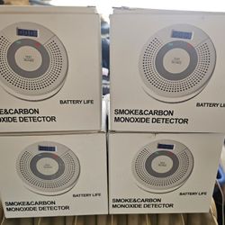 3 Pack Combination Photoelectric Smoke Alarm and Carbon Monoxide Detector Battery Operated with Digital Display (White)