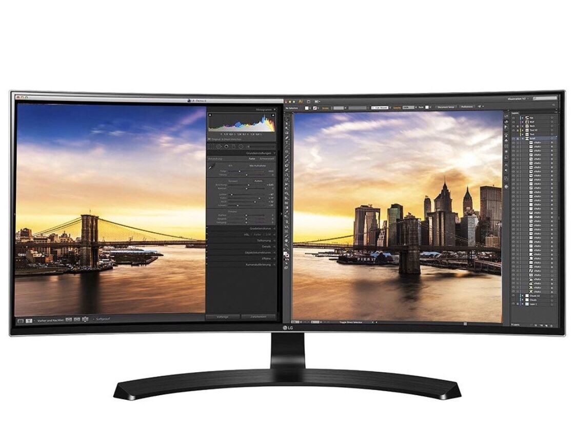 LG 34UC80-B 34" Curved UltraWide QHD Monitor.