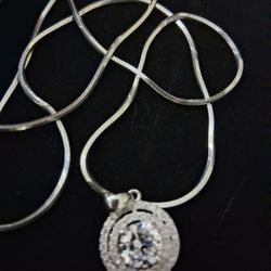 925 Sterling Silver Necklace with Zirconia Pendant