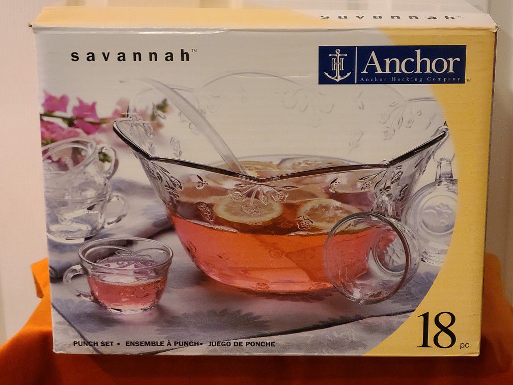 Anchor Savannah Vintage 18 Pcunch  Bowl Set
