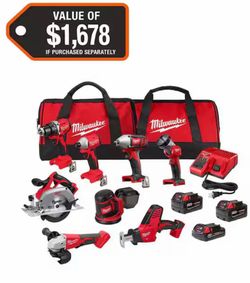 Milwaukee M18 8-Tool Combo Kit (Model 3692-28S)