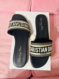 Christian Dior Dway Slides Size 40 Navy 