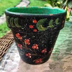 Hand-Painted Flower Pot