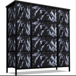 12 DRAWER DRESSER MARBLE BLACK