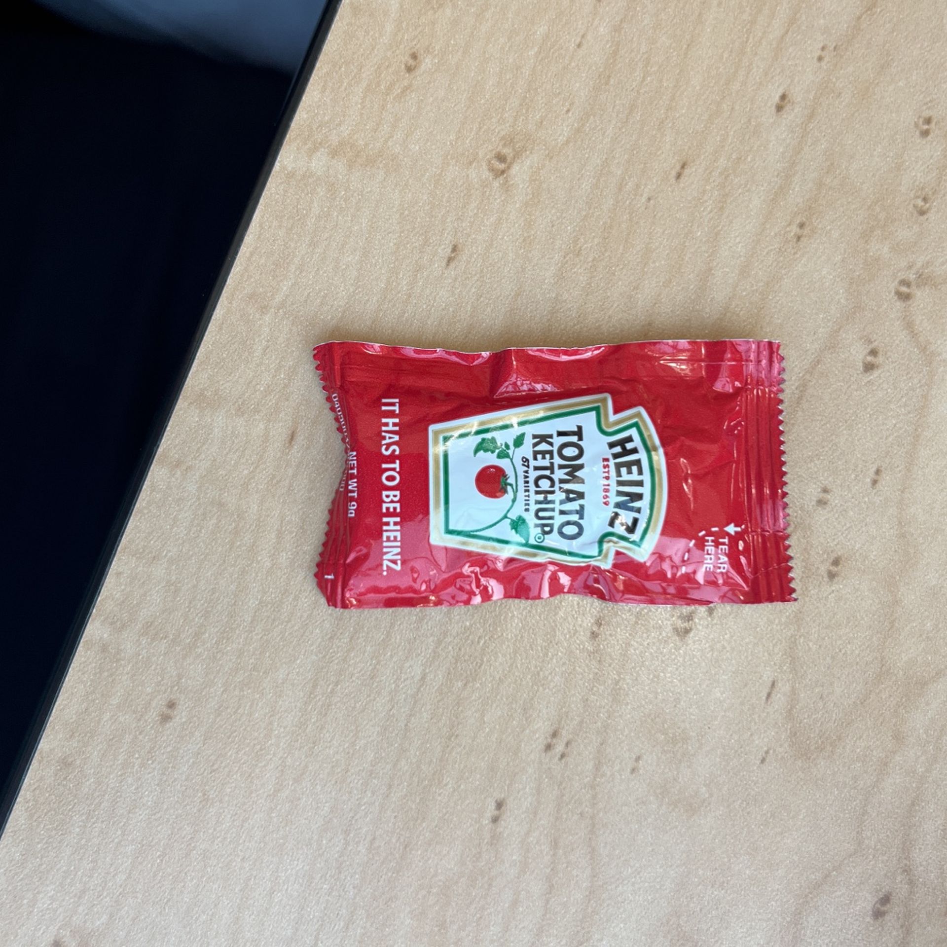 ultra rare 1876 heinz tomato ketchup packet (no red 40)