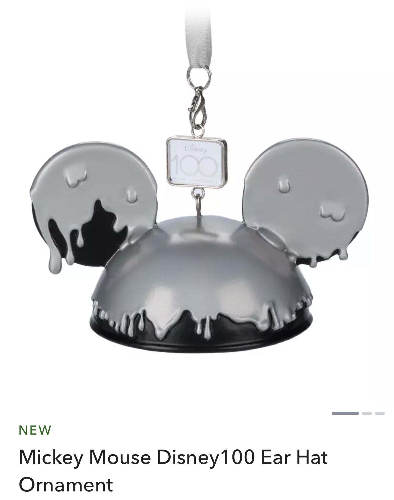 Disney 100th Anniversary Mickey Mouse Ear Hat Ornament