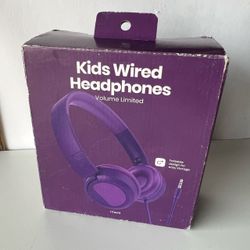 Kids Wired Headphones Volume Limited Purple