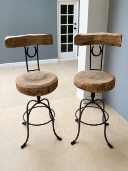 Handcrafted Heavy Wood Stools
