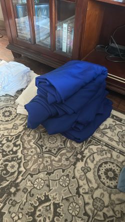 Table Cloths Blue Round