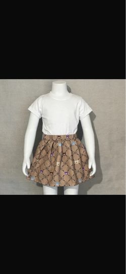 Girls Skirt 4T Beige Bear Bow