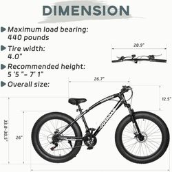 Outroad Fat Tire Mountain Bike with 26 inch Wheel