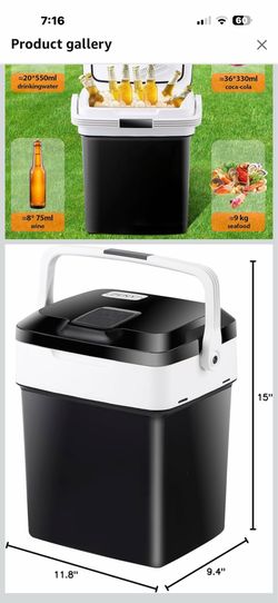 ZENY Mini Fridge Electric Cooler and Warmer for Car- 12V DC Car Refrigerator with Automatic Locking Handle, 28 Quart Portable Car Fridge for Travel an
