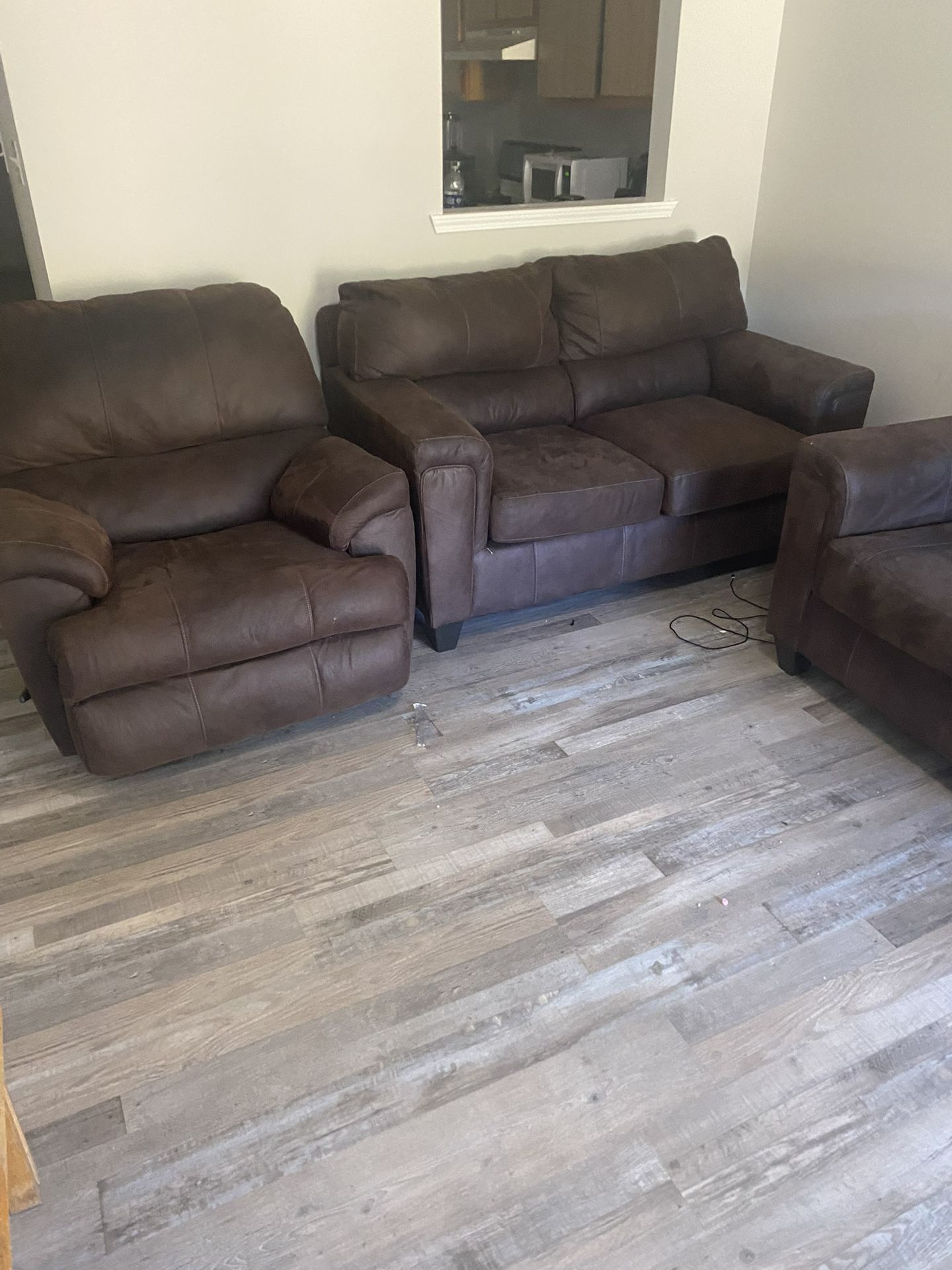 3 piece suede sofa set