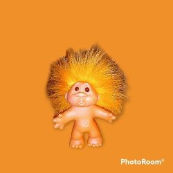 Vintage 1986 Dam Toys Troll Doll Orange Haired 