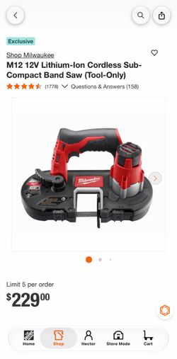 Milwaukee M12 Cordless Sub-Compact Band Saw