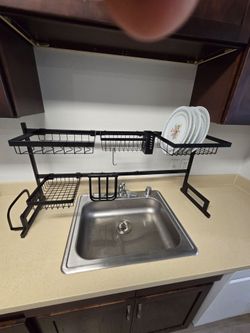 AA Faucet Stainless Steel 2-
Sink Dish Drying Rack - BLACK VERSION