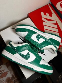 Nike Dunk Low Green Paisley Sneakers
