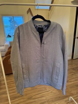 Ted Baker London Men’s Light Blue/Grey Bomber Jacket – Size 6/XL