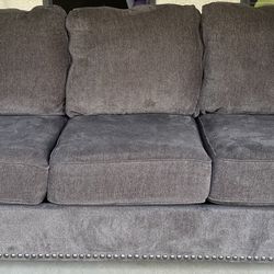 Ashley Furniture Nail Head Trim Sleeper Sofa Couch - Gray