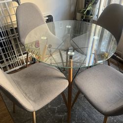 FREE- Glass 4 Seater dining table and chairs
