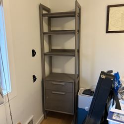 Crate And Barrel Tate Bookshelf / File Cabinet - Gray