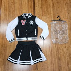Ghostface Scream Varsity Cheerleader Costume Set Ghost Face XL 14/16
