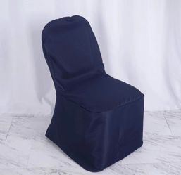 Navy Blue Polyester Banquet Chair Covers, Reusable - Sold in sets of 10 (297 available)