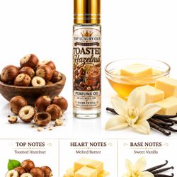 Toasted Hazelnut Perfume Oil | 10 mL Roll-On | Warm Nutty Vanilla Gourmand  Warm, creamy and deliciously indulgent, Toasted Hazelnut Perfume Oil by To