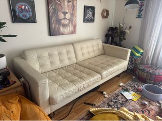 White leather couch