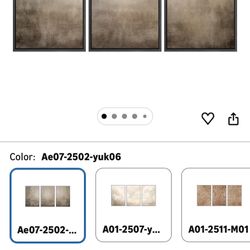 MUDECOR Framed Canvas Print Wall Art Set Watercolor Pastel Duotone Tan Landscape Abstract