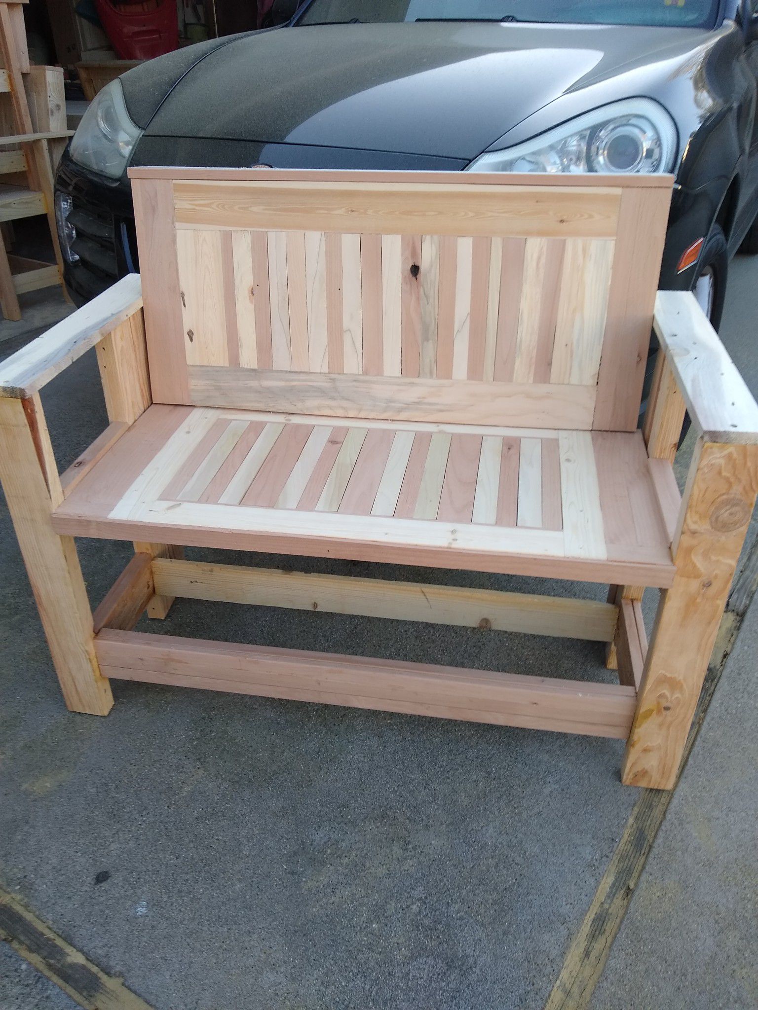 Custom patio furniture bench