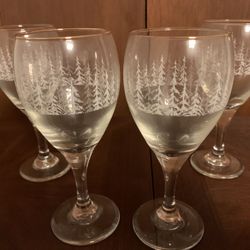 Vintage Arby Winter Wonderland Wine Glasses