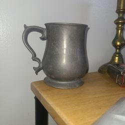 Antique Heavy Pewter Mug (Double C) SCROOGE 