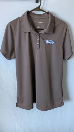 Ford Women's Polo Large Port Authority LK110 Gray Embroidered Logo UPF 30