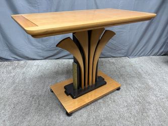 Blonde Art Deco Style Fan Legged Console Table
