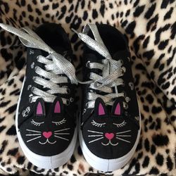 Girls Sneakers  Converse Cheetah Print Size 12Y & FabKid Athletics Kitty’s W/ Cheetah Print Size 13Y