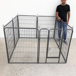 (NEW) $105 Heavy Duty 40” Tall x 32” Wide x 8-Panel Pet Playpen Dog Crate Kennel Exercise Cage Fence Play Pen 