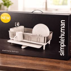 simplehuman Steel Frame Dishrack – New in Box – Stainless Steel